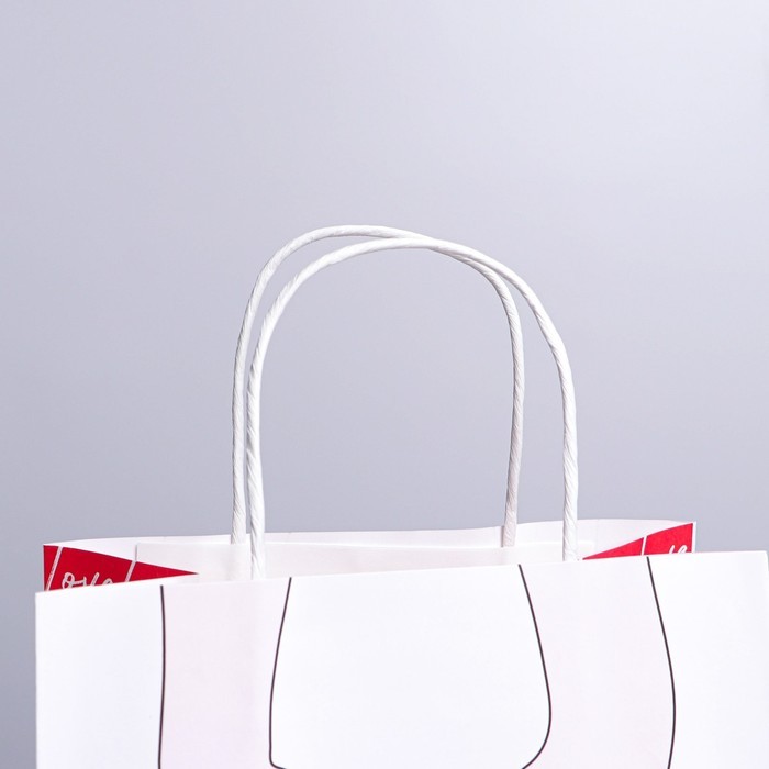 Пакет подарочный крафтовый, упаковка, «Сердце», 22×25×12 см