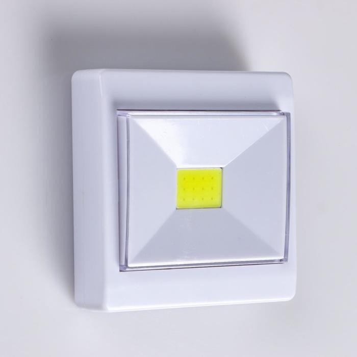 Фонарь-светильник, COB, 3 ААА, 3 Вт, магнит, клейкая основа, 8.6 х 3 см