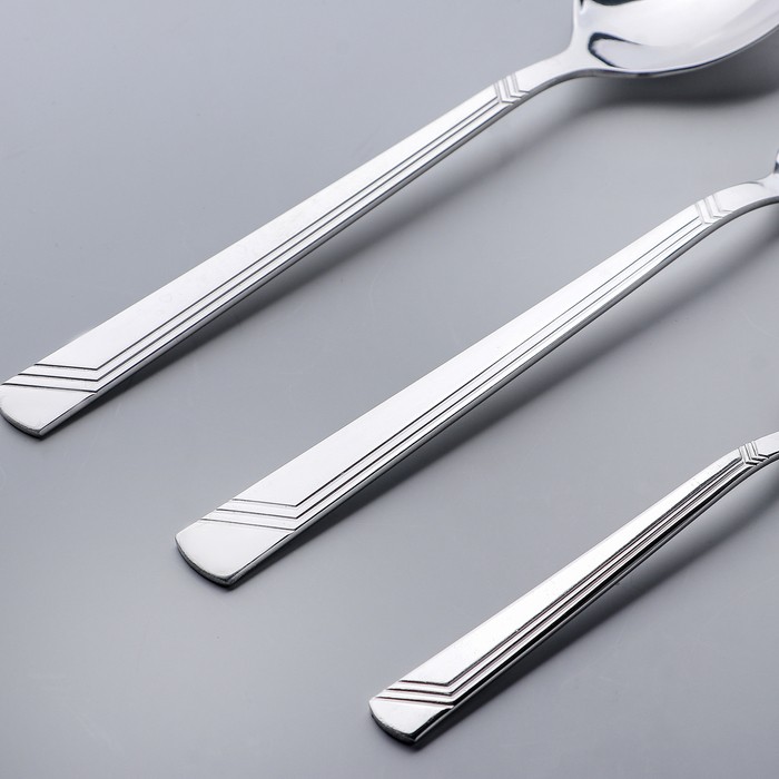 Набор столовый «Аппетит», 18 предметов, (М15), в картонной коробке ВИТРИНА (НД), цвет серебряный