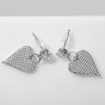Серьги со стразами «Сердце» изящное, цвет белый в серебре Серьги со стразами «Сердце» изящное, цвет белый в серебре