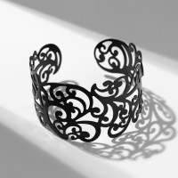 Браслет металл «Каркас» фэшн леди, узор, цвет чёрный, 6 см