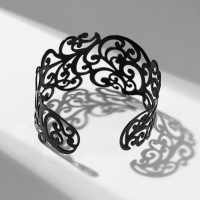 Браслет металл «Каркас» фэшн леди, узор, цвет чёрный, 6 см