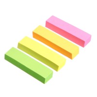 Блок-закладка с липким краем, 4 по 80 штук, 12×50 мм, неоновые, бумажные