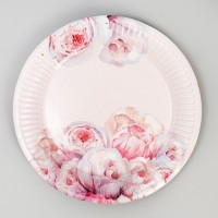 Набор бумажной посуды «Нежные пионы»