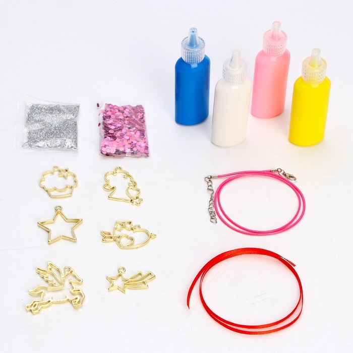 Раскрась витражики «Единороги», 5 форм, набор для творчества