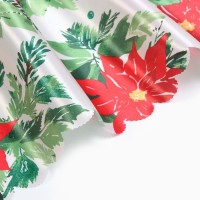 Скатерть новогодняя Доляна "Сhristmas flowers" 145х110 см, 100% п/э