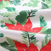 Скатерть новогодняя Доляна "Сhristmas flowers" 145х110 см, 100% п/э