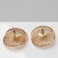 Серьги металл «Богема» переплетение колец, цвет золото