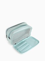 Косметичка дорожная на молнии с ручкой, с 3 отделами, Good trip, голубая