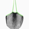 Сумка-авоська плетёная, клетка 1.5 см, чёрная/зелёная