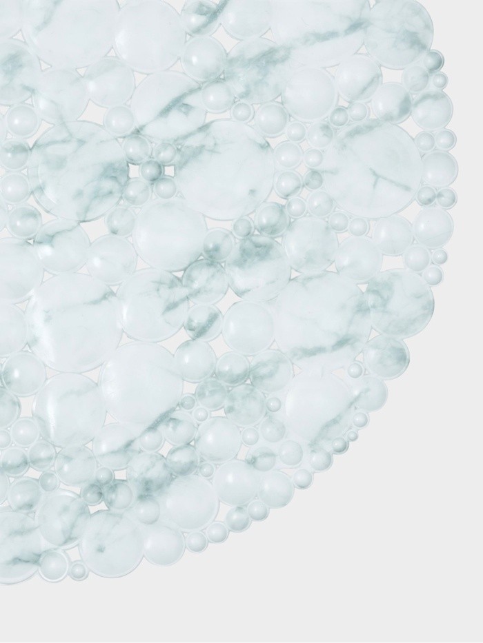 Коврик для ванной на присосках Доляна «Мрамор», 65×32 см, белый