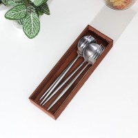 Лоток деревянный для подачи столовых приборов Доляна, 25×8×4 см, цвет мокко