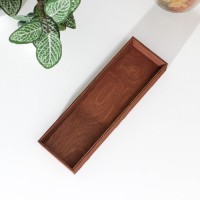 Лоток деревянный для подачи столовых приборов Доляна, 25×8×4 см, цвет мокко