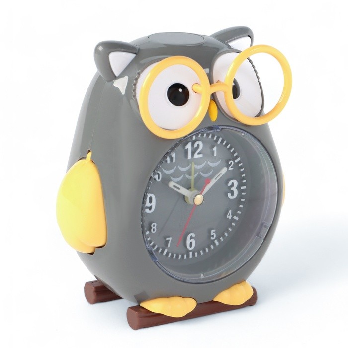 Часы - будильник настольные «Сова», дискретный ход, циферблат d-7.5 см, 13×11 см, 2AА