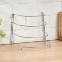 Подставка для хранения сковород Доляна, 23×27×28 см, хром