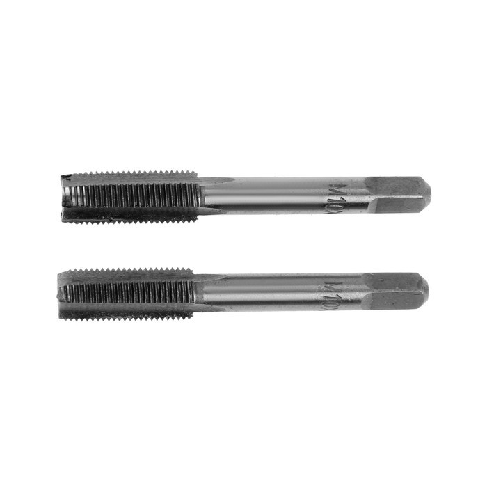 Метчики метрические ручные ТУНДРА, М10×1 мм, комплект из 2 шт.