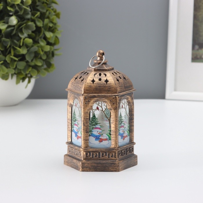 Ночник "Огонек" LED 1Вт 3хAG13 бронза 8,5х8,5х13см RISALUX