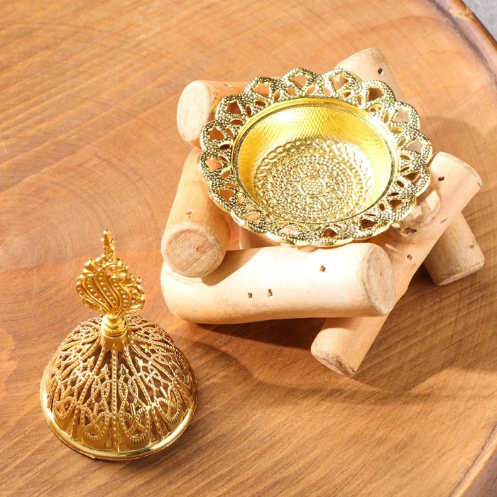 Курильница для благовоний порошковых и конусов "Костер", дерево, 12х10,5 см