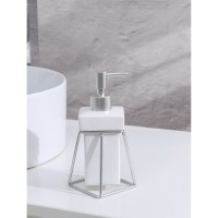 Дозатор для мыла SAVANNA «Геометрика», 250 мл, на подставке, белый
