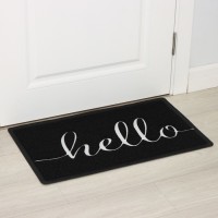 Коврик придверный LaDо́m Hello, 45×75 см, чёрный