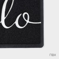 Коврик придверный LaDо́m Hello, 45×75 см, чёрный