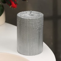 Свеча "Рельеф", 7×10см, серебристый