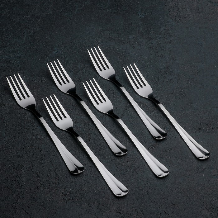 Вилка столовая «Уют», h=20 см, толщина 1,8 мм, (М36), цвет серебряный