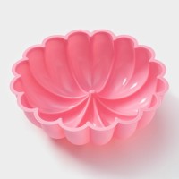 Форма для выпечки Доляна «Сердца», силикон, 24,5×24,5×8 см, цвет розовый