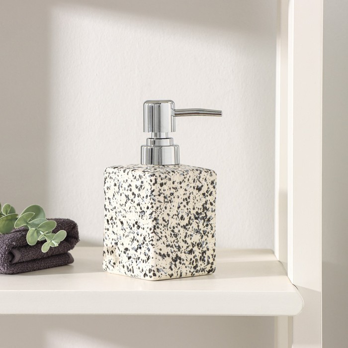 Дозатор для мыла Доляна «Гранит», 360 мл, белый