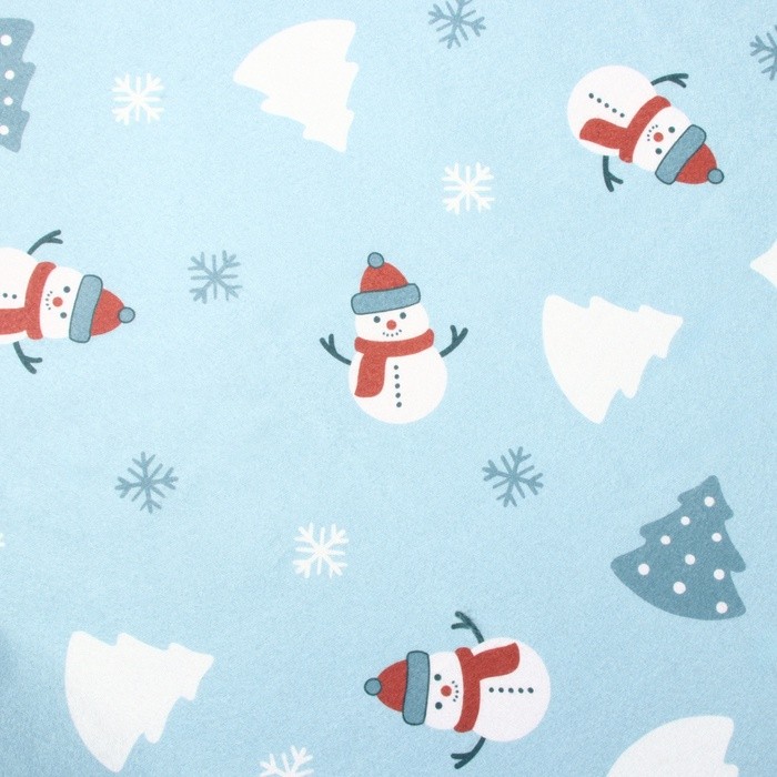 Плед новогодний Этель "Снеговики" 100х150см, флис