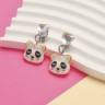Серьги-клипсы детские «Выбражулька» панда с сердцем кристалл, цветные