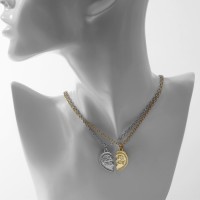 Кулоны парные «Неразлучники», лучшие друзья, цвет серебристо-золотой, 45 см