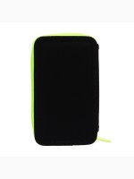 Пенал 2 секции 110×190 ткань «Чёрный-ярко-салатовый»