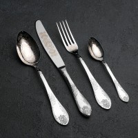 Набор столовых приборов «Императорский», 24 предмета, художественная роспись, декоративная коробка