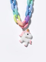 Набор детский «Выбражулька», 5 предметов: цепочка единорог, 3 пары клипс, брелок мишка