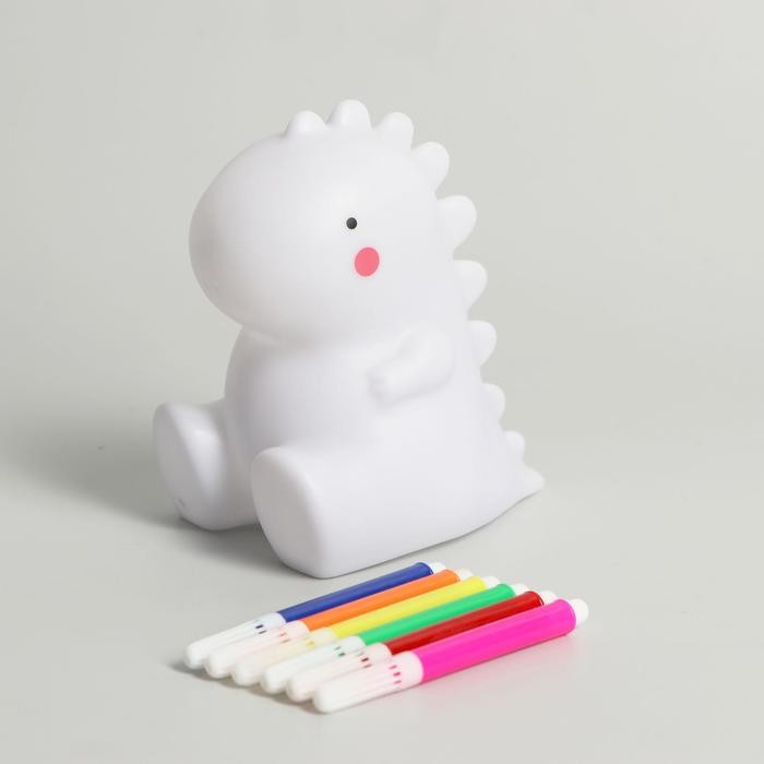 Раскрась светильник «Динозаврик», с фломастерами, набор для творчества