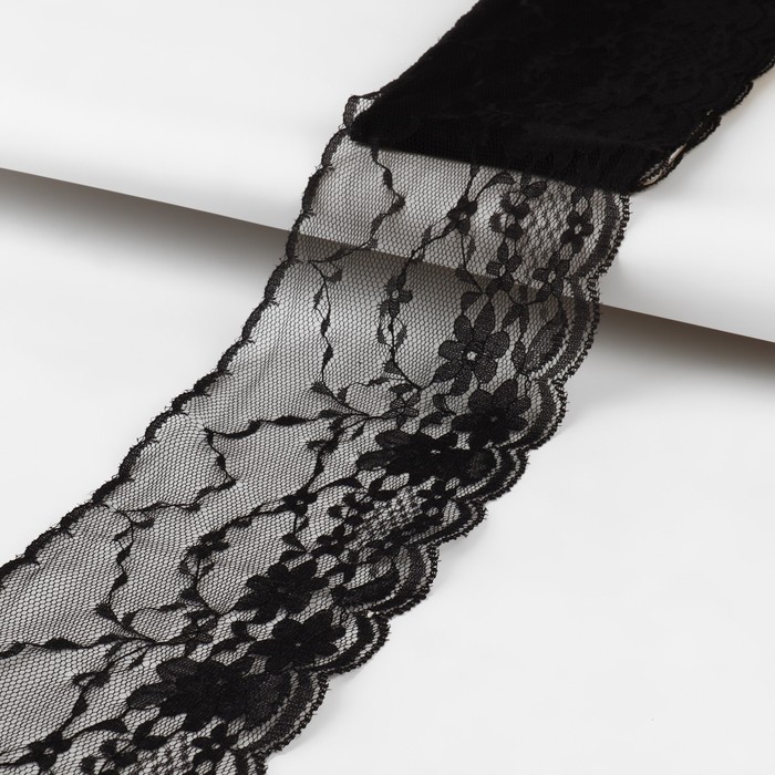 Кружево капроновое, 90 мм × 3 ± 0,5 м, цвет кипенно-белый