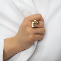 Кольцо металл «Тренд» марс, витое, цвет золото, размер 18