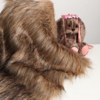 Ткань для рукоделия, мех длинноворсовой на трикотажной основе, цвет меланж, лоскут 50 × 50 см