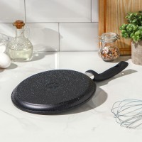 Сковорода блинная «Гранит Black», d=22 см, пластиковая ручка, антипригарное покрытие, цвет чёрный