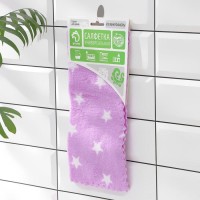 Салфетка для уборки Доляна «Звезды», микрофибра махровая, 30×30 см, цвет МИКС