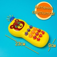 Музыкальный телефон детский «Забавный мишка», световые эффекты, русская озвучка, работает от батареек