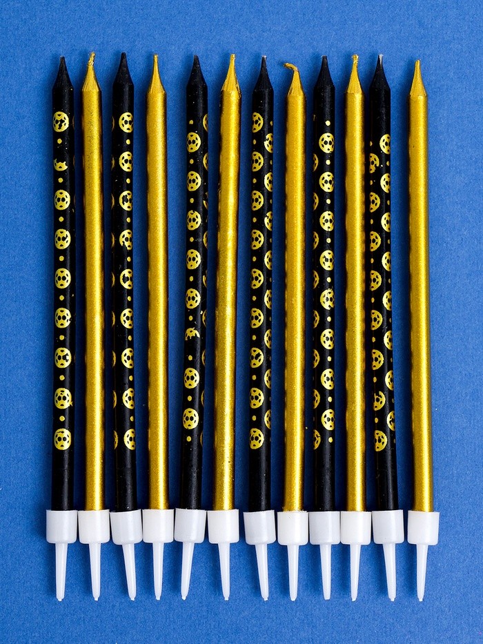 Свечи для торта «Дискотека», 12 шт., золотой и черный