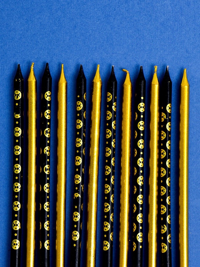 Свечи для торта «Дискотека», 12 шт., золотой и черный