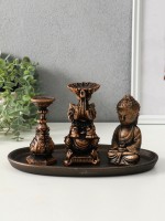Набор фигурок на подставке «Буддийский», высота 13 см, винтажная бронза