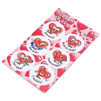 Наклейка для цветов и подарков "Сердечки" 16 × 9,5 см