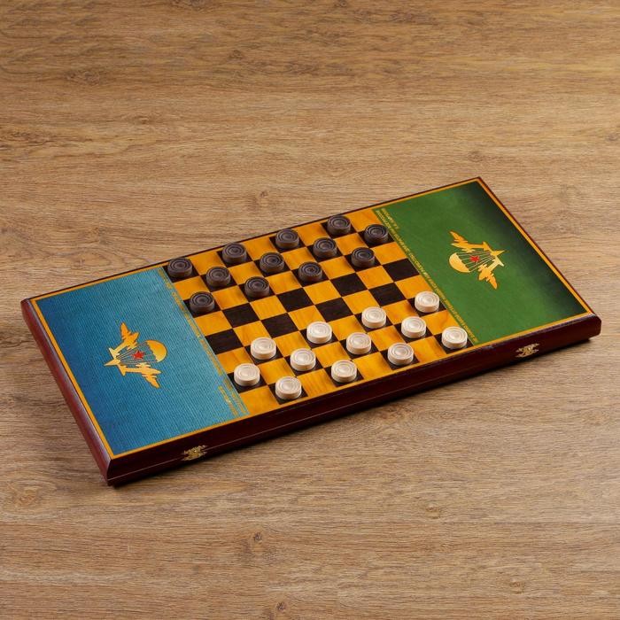 Нарды "ВДВ", деревянная доска 60 х 60 см, с полем для игры в шашки