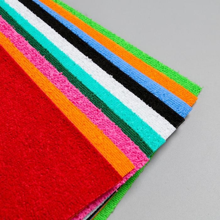 Фоамиран махровый "Рукоделие" 2 мм, 21х29,7 см (набор 10 листов) ассорти №5