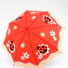 Зонт - трость детский «Божья коровка», полуавтоматический, 8 спиц, R=40/47 см, d=80 см, красный