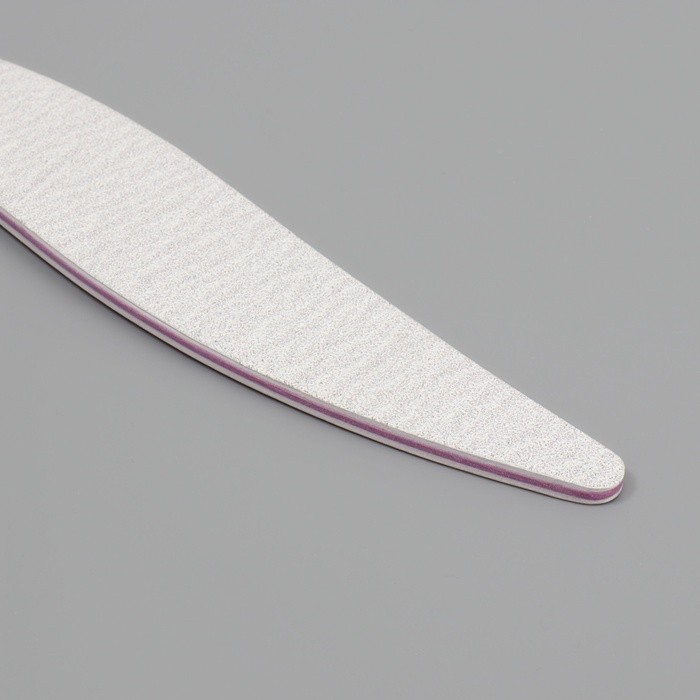 Пилка для ногтей, лепесток, 100/180 грит, 18 см, серая